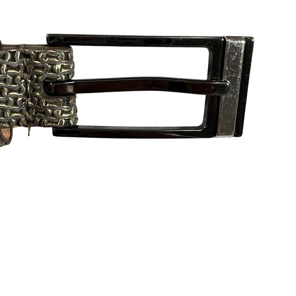 WCM New York Womens Belt Small Italian Calfskin Metallic Textured Leather 3/4\
